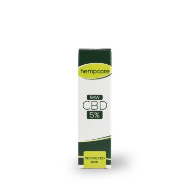 Raw Hempcare CBD 5% 10ml doosje front view.