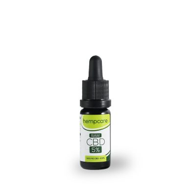 Raw Hempcare CBD 5% 10ml flesje front view.