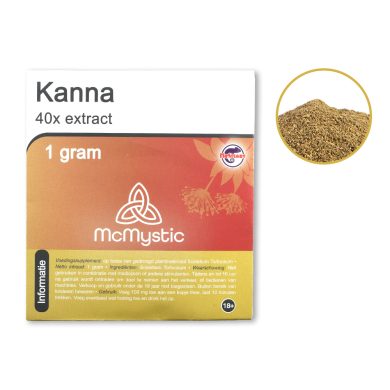 Kanna 40x 1 gram Front view + contents McMystic