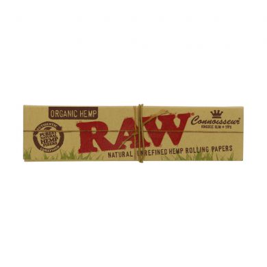 ? Raw Organic Hemp Connoisseur King Size Slim Rolling Papers with Tips Smartific 716165177586