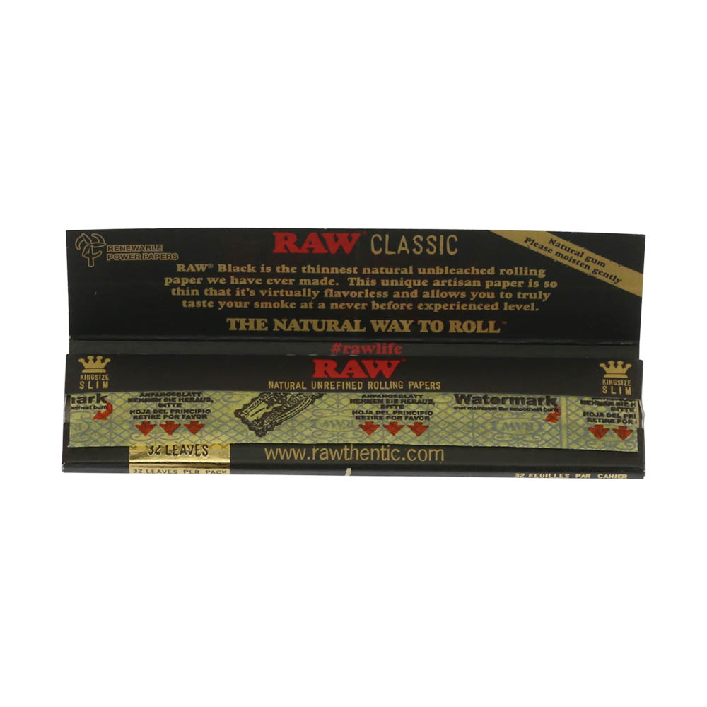 ? Raw Black King Size Slim Rolling Papers Smartific 716165250326