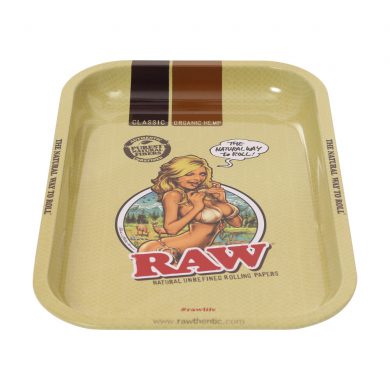 ? Raw Girl Small Metal Rolling Tray Smartific 716165282952