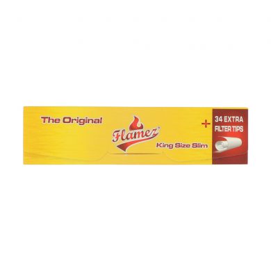 ? Flamez Yellow King Size Slim Rolling Papers with Tips Smartific 8595134503142