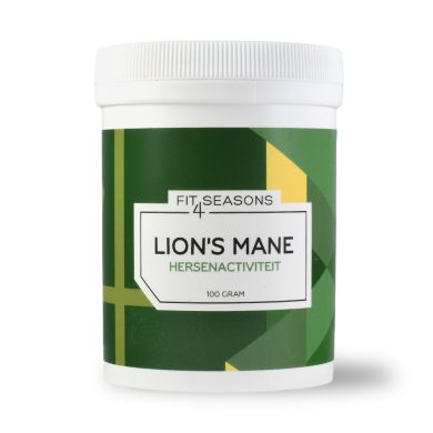 Lions mane 100 gram Front view Fit4Seasons