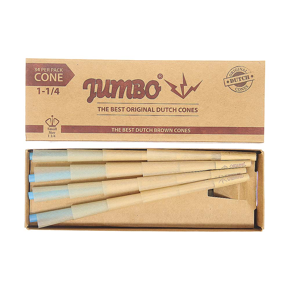 Jumbo Natural Small Cones Prerolled Unbleached 34x