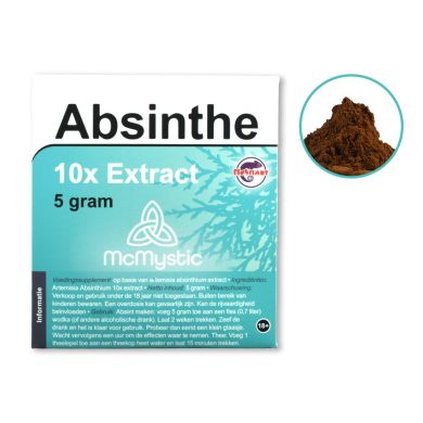 Absinthe 10x extract 5 gram front view + contents McMystic