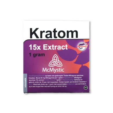 Kratom 15x 1 gram Front view McMystic