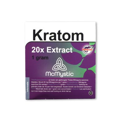 Kratom 20x 1 gram Front view McMystic