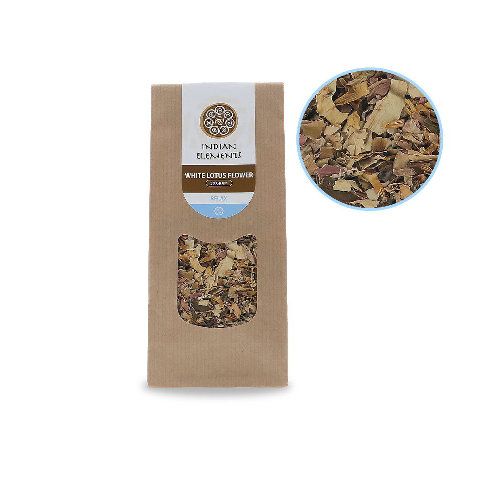 White Lotus Flower Front View + Contents White Lotus Flower Front View + Contents